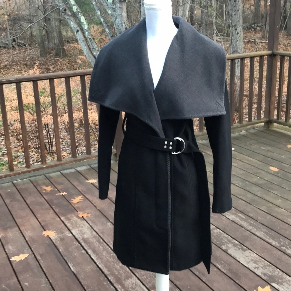 SAM EDELMAN Size S grey/Black shawl collar coat